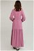 Belted Sleeve Detailed Dress Dried Rose - Thumbnail