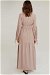 Belted Sleeve Detailed Dress Mink - Thumbnail