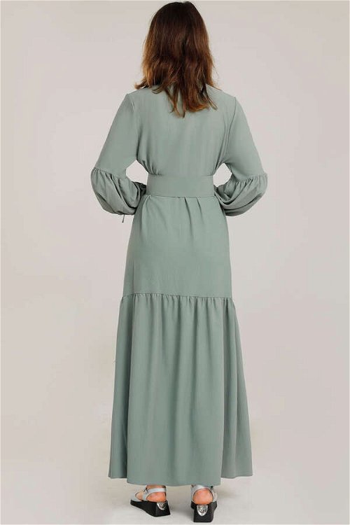 Belted Sleeve Detailed Dress Mint