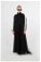 Boğazlı Triko Elbise Siyah - Thumbnail