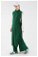 Boğazlı Triko Uzun Yelek Takım Yeşil - Thumbnail