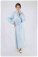 Zulays - Embroidered Skirt Suit Baby Blue