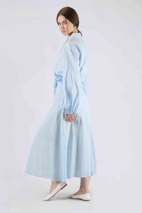 Embroidered Skirt Suit Baby Blue