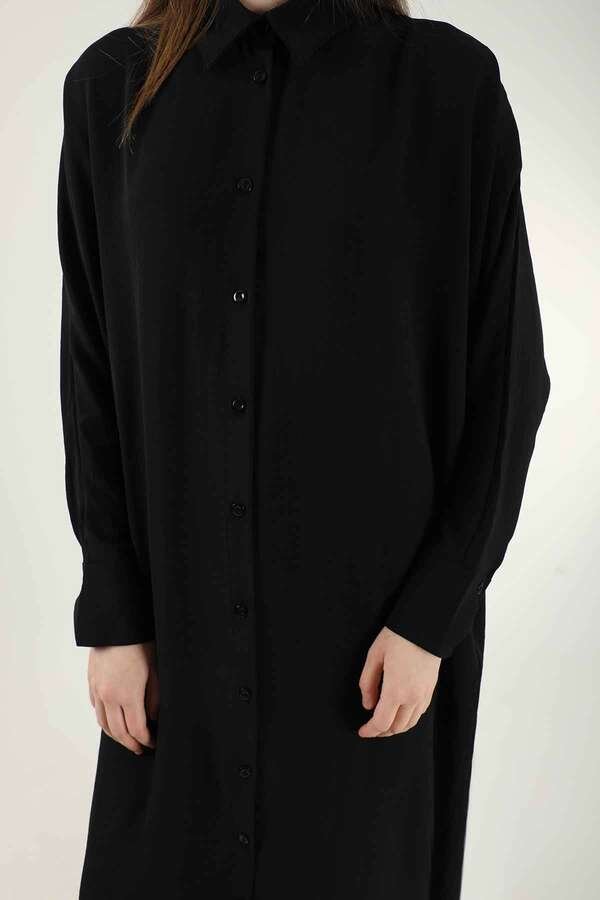 Buttoned Long Shirt Black