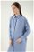 Buttoned Long Shirt Blue - Thumbnail