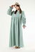 Büzgü Detay Elbise Mint - Thumbnail