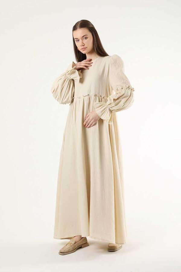 Zulays - Büzgü Detay Elbise Taş