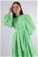 Büzgü Detaylı Elbise İlkbahar Yeşili - Thumbnail