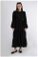Zulays - Büzgü Detaylı Elbise Siyah
