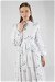 Büzgülü Desenli Poplin Elbise Beyaz - Thumbnail