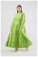 Büzgülü Desenli Poplin Elbise Fıstık Yeşili - Thumbnail