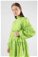 Büzgülü Desenli Poplin Elbise Fıstık Yeşili - Thumbnail