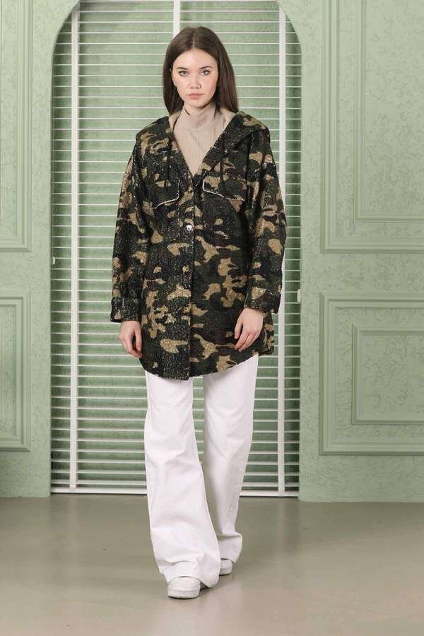 Camouflage Shirt Jacket Khaki