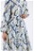 Çiçekli Aura Elbise Mavi - Thumbnail