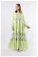 Zulays - Çıtır Desenli Büzgülü Elbise Yeşil