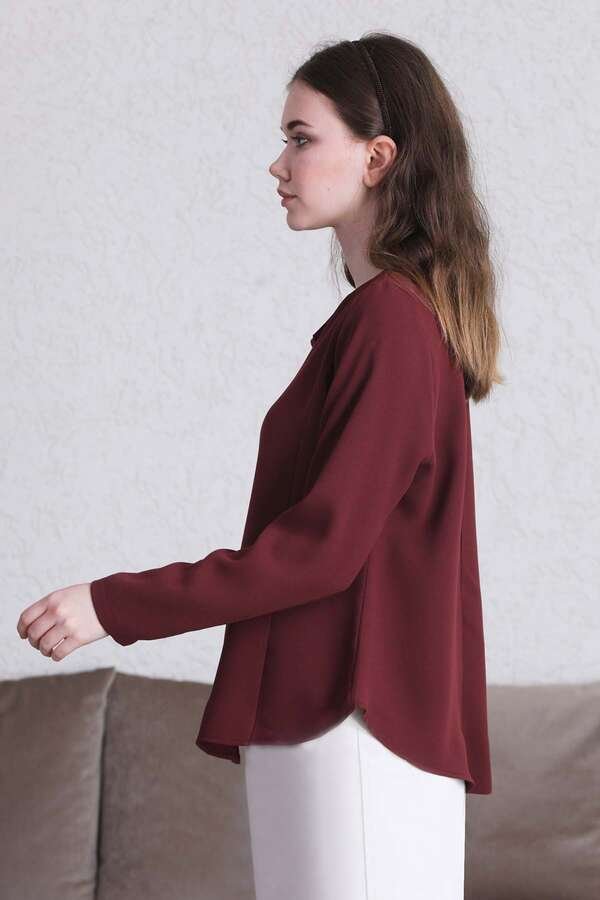 Classic Blouse Claret Red