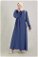 Zulays - Classic Dress Abaya Navy Blue