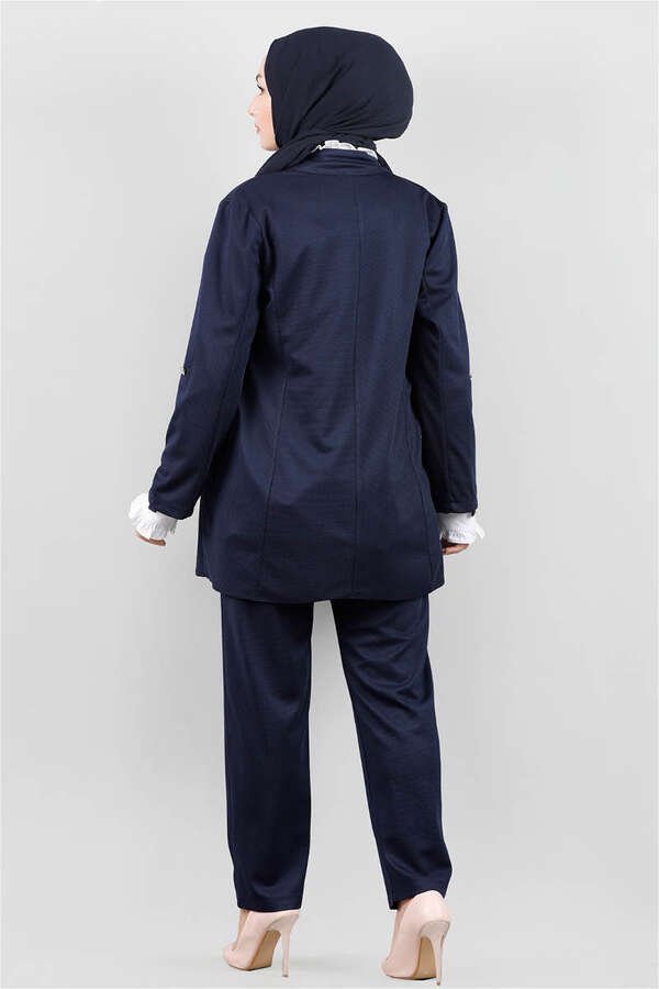 Classic Pants Jacket Set Navy Blue