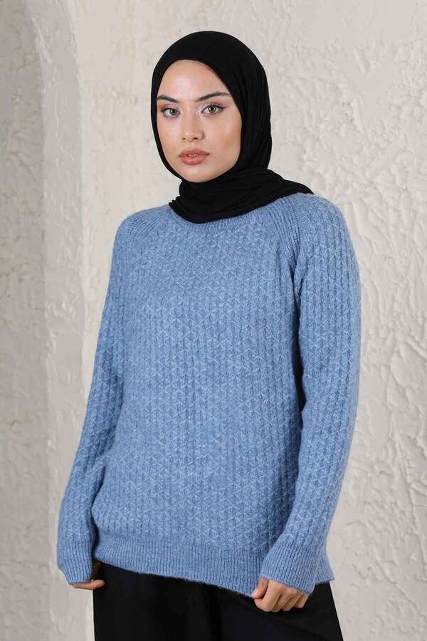 Classic Short Knitwear Sweater Blue