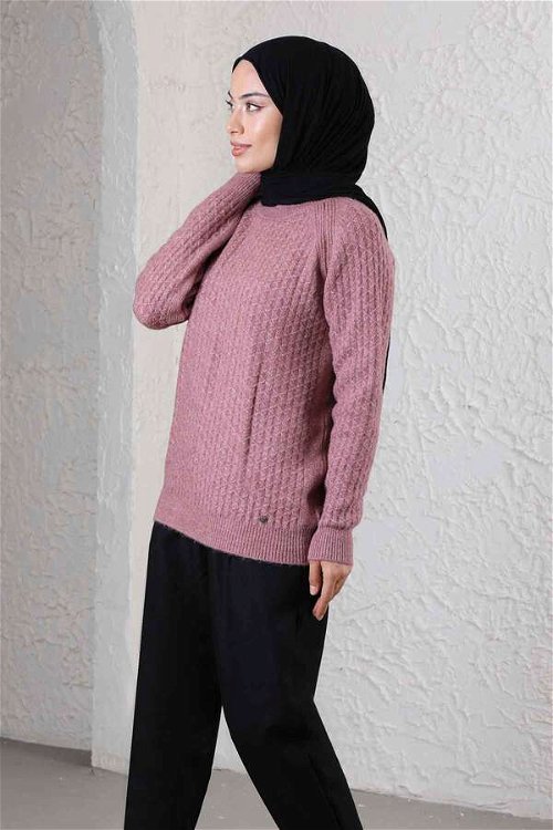 Classic Short Knitwear Sweater Dried Rose