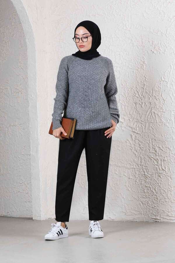 Classic Short Knitwear Sweater Gray
