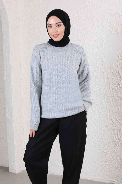 Classic Short Knitwear Sweater Light Gray