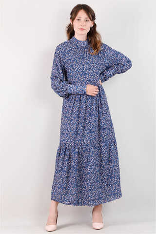 Zulays - Pleated Collar Dress İndigo
