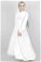 Zulays - Frilly Collar Waist Belt Dress White
