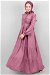 Frilly Collar Waist Belt Dress Dried Rose - Thumbnail