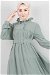 Frilly Collar Waist Belt Dress Mint - Thumbnail