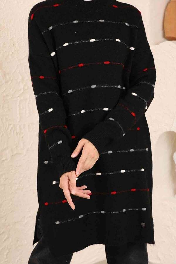 Colored Striped Sweater Black