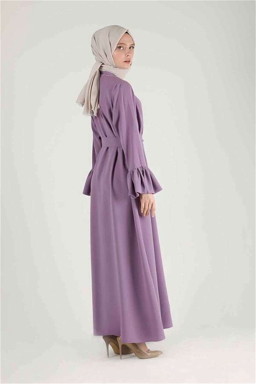 Cuff Flywheel Stone Abaya Suit Lilac