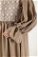 Dantel Detay Fırfırlı Elbise Camel - Thumbnail