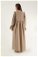 Dantel Detay Fırfırlı Elbise Camel - Thumbnail