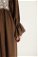 Dantel Detay Fırfırlı Elbise Kahve - Thumbnail