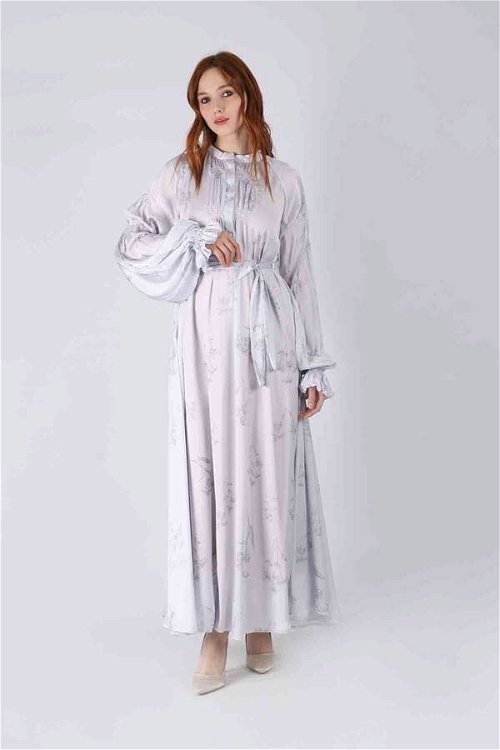 Zulays - Dıamond Saten Elbise Soğuk Lila
