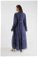 Dökümlü Fırfırlı Elbise Lacivert - Thumbnail