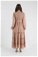 Dökümlü Fırfırlı Elbise Vizon - Thumbnail