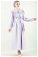 Double Collar Wide Cut Dress Lilac - Thumbnail