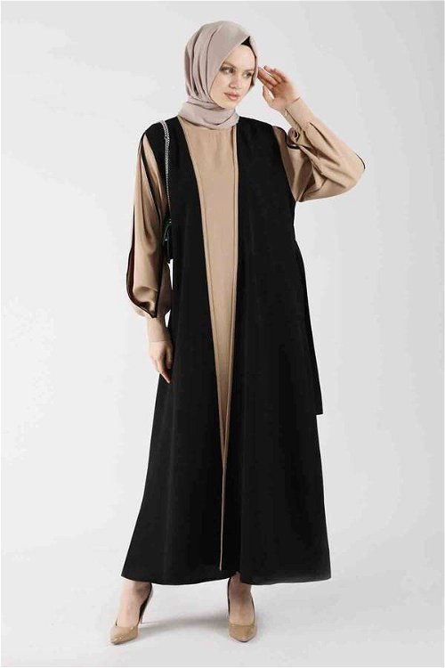 Dressed Abaya Suit Black