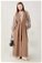 Zulays - Dressed Abaya Suit Milky Brown