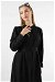Düğme Detaylı Gömlek Elbise Siyah - Thumbnail