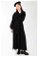 Düğmeli Triko Elbise Siyah - Thumbnail
