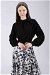 Ebru Patterned Skirt Set Black - Thumbnail