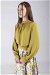 Ebru Patterned Skirt Set Oil Green - Thumbnail