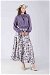 Ebru Patterned Skirt Set Purple - Thumbnail