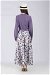 Ebru Patterned Skirt Set Purple - Thumbnail