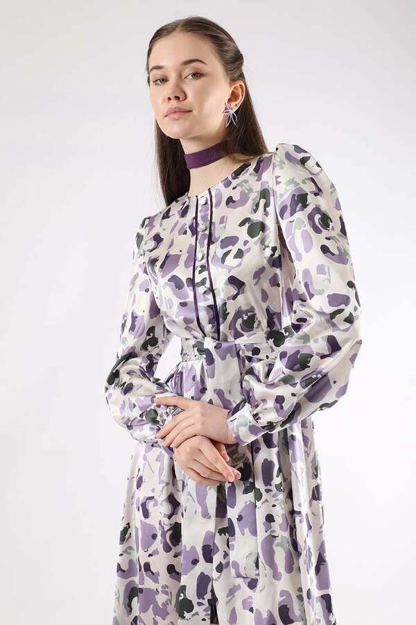 Ebruli Patterned Dress Lilac