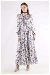 Ebruli Patterned Dress Lilac - Thumbnail