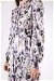Ebruli Patterned Dress Lilac - Thumbnail